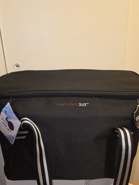 Rachael Ray Black Travel Toiletry Bag with Striped Handles